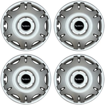 Radkappen 16'' Satz 4 Stk. silber + Nabenkappen SOVA-PL - K402
