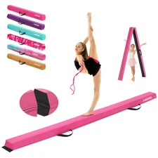 Foldable Balance Beam for , 6ft Anti-Slip Gymnastics Equipment, Suede Cover, ...