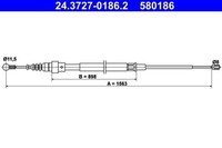 1 X Seilzug Feststellbremse ATE 24.3727-0186.2 FüR VW Touran