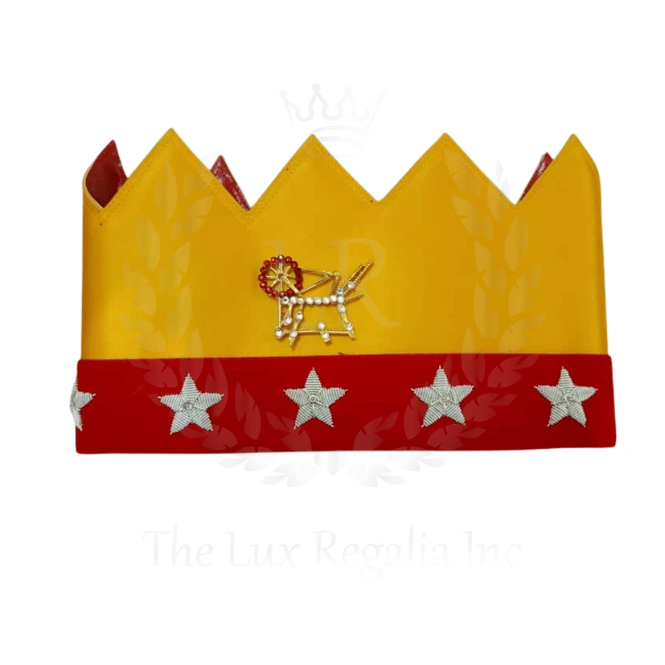 Masonic Regalia Heronies of Jericho Cloth Crown Metal Emblem Embroidered Stars - Image 4 of 4