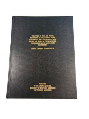 Effects of Depleted Body Fluids & Electrolytes Harrington 1974 Dissertation