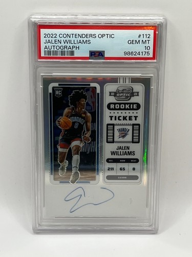 2022 Contenders Optic Jalen Williams #112 Rookie Autographs RC Auto PSA 10