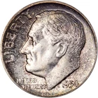 1954 Roosevelt Dime - Rainbow Toned Mint Set GEM!
