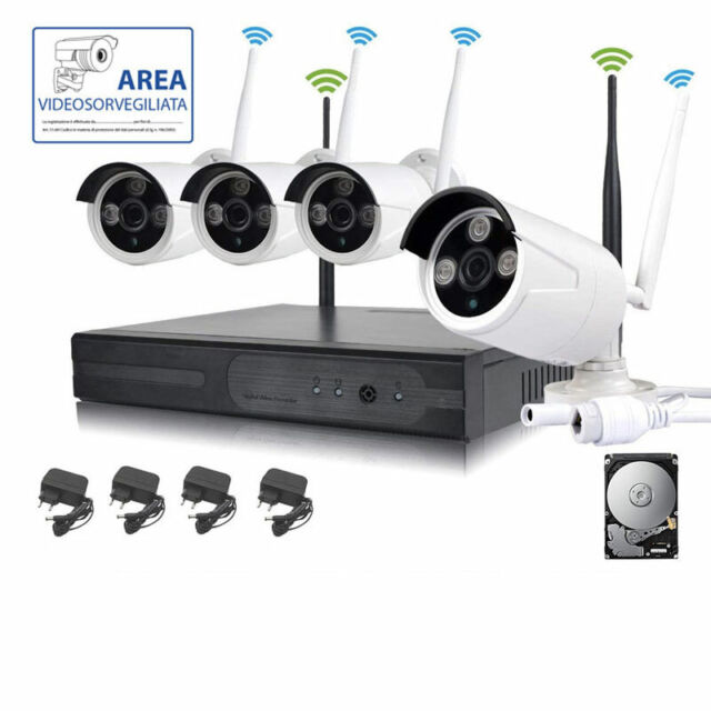 KIT VIDEOSORVEGLIANZA WIRELESS NVR 4 CANALI 4 TELECAMERA WIRELESS+NVR+ HD 320 GB KIT VIDEOSORVEGLIANZA WIRELESS NVR 4 CANALI 4 TELECAMERA WIRELESS+NVR+ HD 320 GB