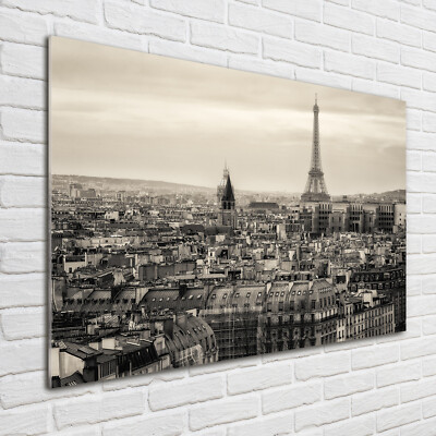 Glas-Bild Wandbilder Druck auf Glas 100x70 Sehenswürdigkeiten Eiffelturm Paris