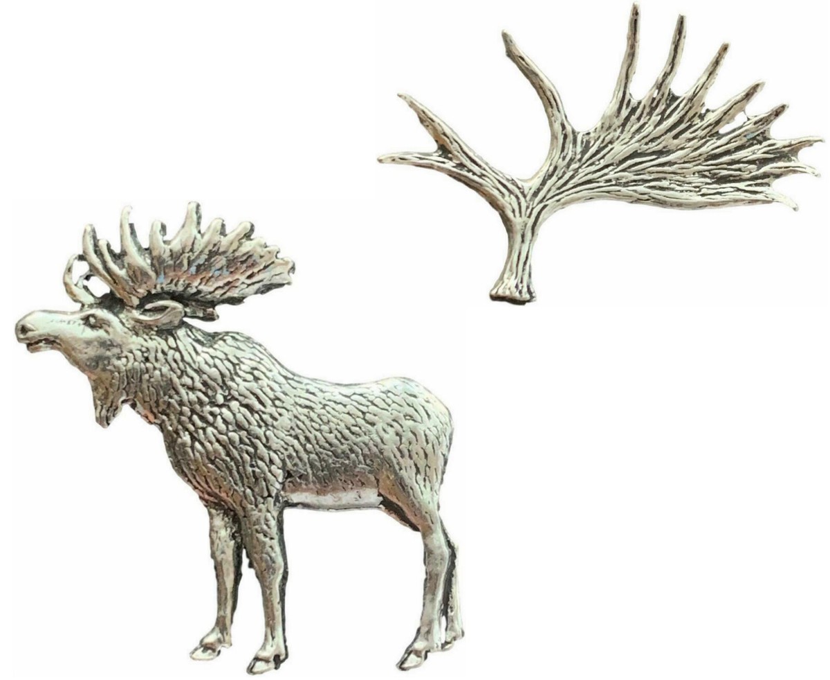 English Handmade Pewter Stag Head Lapel Pin Badge Presented In A Box - Foto 8