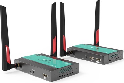 Wireless HDMI Extender 1x4 Kit 200m, 1080P@60Hz, Dual Antenna for Multi-Screens