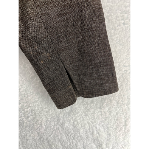 Ellen Tracy Womens Suit Jacket Brown Stretch Long Sleeve Embellished Snap 10 - Picture 9 of 11
