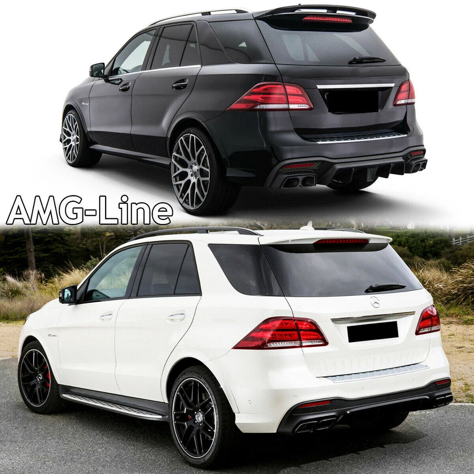 For 15-18 Mercedes-Benz GLE GLS W166 X166 B Style Rear Diffuser & Tailpipes Tips Foto 2 de 4