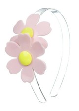 Double Daisy Light Pink Clear Headband New