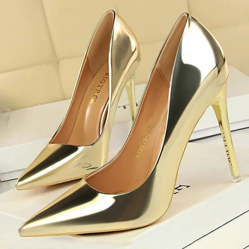Scarpe donna decolte vernice pelle tacco alto a punta stiletto sexy matrimonio - Foto 18 di 45
