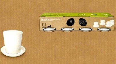 UMWELTFREUNDLICH Bambus Espressotassen Set x4 Designed By Pino in Weiß.