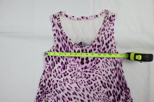 Jennifer Lopez Women's Small (S) Purple Leopard Sleeveless Long Sheer Tank Top - Picture 3 of 11
