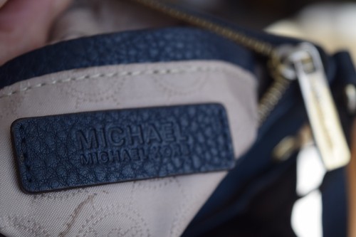 Michael Kors dark blue, small, leather bag/ cross shoulder bag...gold hardware - Picture 10 of 10