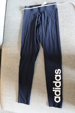 Adidas Women Dark Blue Performance Logo Leggings, Size XS / 24" - 25"