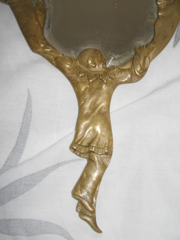miroir face main en bronze - Photo 2/3