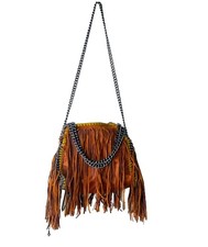 Steve Madden Brown Chained Suede Fringewestern/boho Vintage Purse