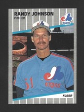 1989 Fleer #381 RANDY JOHNSON Raw - Montreal Expos - Black Out Variation RC