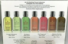 MOLTON BROWN LONDON SET OF 7 BODY WASH/SHOWER GEL SET WITH BAG NEW BOXED SEALED