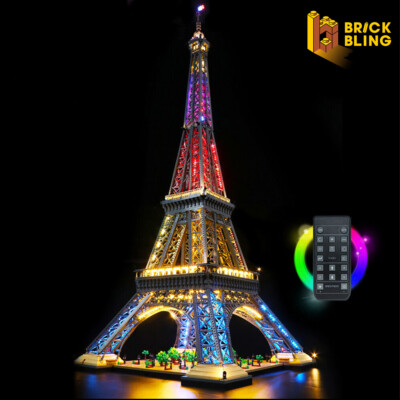 BrickBling LED Light Kit for LEGO Eiffel Tower 10307 Colorful (Remote Control)