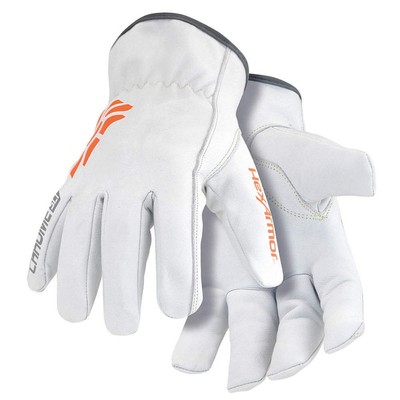 HEXARMOR 4061-XS (6) Leather Gloves,Light Gray, Orange,XS,PR 493Z25
