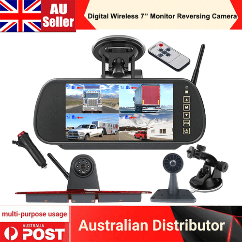 Digital Wireless 7'' Monitor Rear View Brake Light For Mercedes Benz Sprinter VW