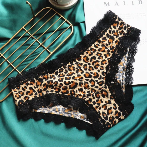 5 PIEZAS/LOTE Mujeres Sexy Bragas Calzoncillos Estampado Leopardo Encaje Ropa Interior Lencería Hipster Foto 2 de 4