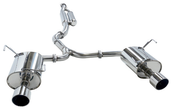 HKS Super Turbo Muffler W-Tail（CBA-GVB） HKS Super Turbo Catback Exhaust 2004-2007 STI - Subimods.com