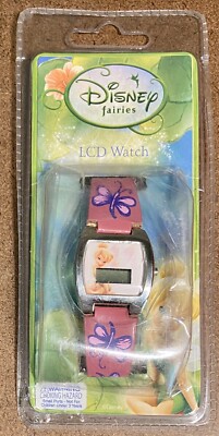 Disney Fairies LCD Girls Watch TINKER BELL Fairy Petter Pan Movie Brand New Rare