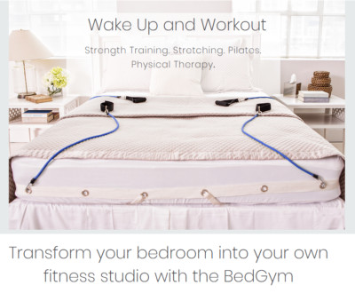 Bed Gym complete strength training system with dvd for queen or king size bed