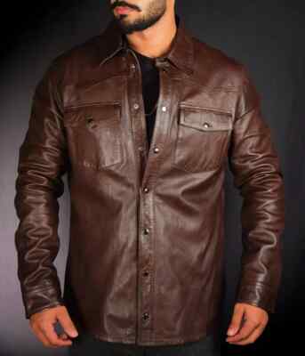 mens leather shirts