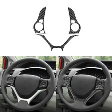 4pcs Carbon Fiber Interior Steering Wheel Panel Decal For Honda Civic 9th 13-15 4pcs Carbon Fiber Interior Steering Wheel Panel Decal For Honda Civic 9th 13-15