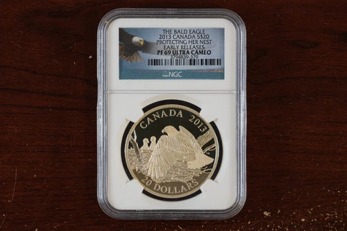 2013 Canada Bold Eagle Protecting Her Nest Silver Coin Early Releases PR 69 NGC