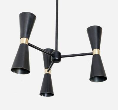 Black Painted Sputnik Light 6 Arm Cone Chandelier industrial Light Fixture