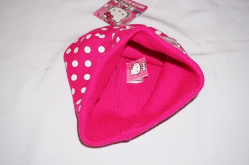NWT HELLO KITTY knit hat Girl ONE SIZE FITS MOST (2T-10?) hot pink - Picture 3 of 4