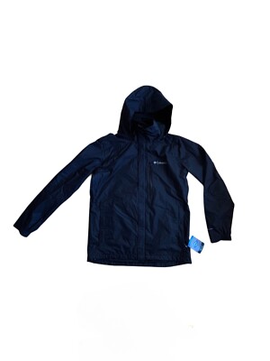 Columbia Mens Jacket Size Large Black Hooded Windbreaker Waterproof Omni Tech