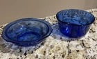 1 Cobalt Blue fruit Bowl Depression glass 5 “ and 1 Colorex  fruit bowl 4”