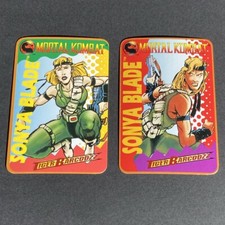 2 Vintage 1992 Tiger Barcodzz Mortal Kombat Video Game Sonya Blade Game Cards