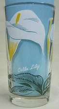 Calla Lily Peanut Butter Glass Glasses Drinking Kitchen Mauzy 39-7