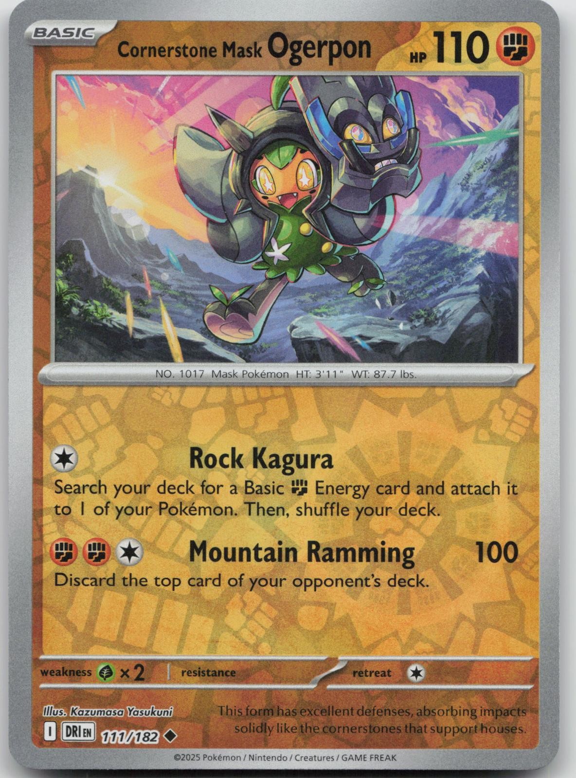 Cornerstone Mask Ogerpon 111/182 Destined Rivals Pokemon Reverse Holo NM