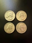New ListingLOT OF 4 - 1964-P Washington Quarters 90% Silver UNGRADED UNCERT. Lot#7