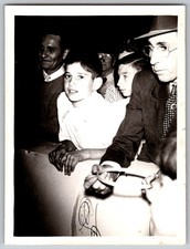 Vtg B&W Snapshot Boy Men Spectators Crowd Suit Hat Wall Ring 1940s