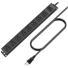 Magnetic Mount Power Strip, 8 Outlet Mountable Socket, Metal Heavy 6FT 1 Pack