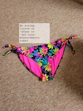 Neon Tropical Floral Bikini Bottoms, Vibrant Summer Swimwear