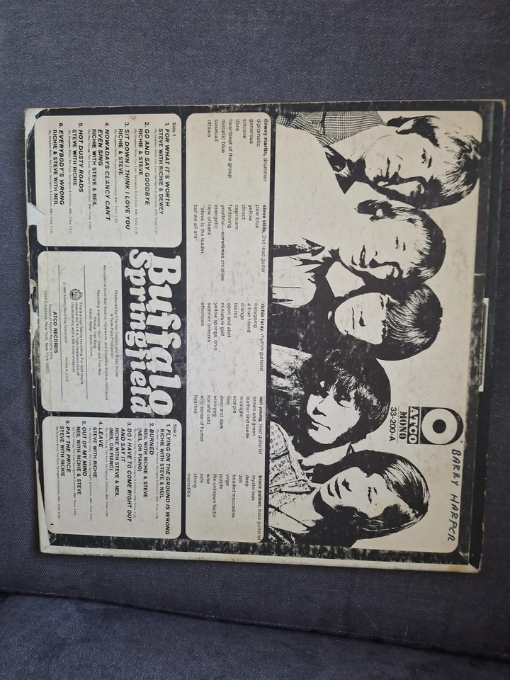BUFFALO SPRINGFIELD s/t (ATCO 33-200-A - USA 1966) ORIGINAL LP MONO MINT - Image 2 of 4