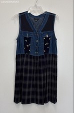 Carole Little Blue/Black Vintage Womens mixed media dress - Size 10