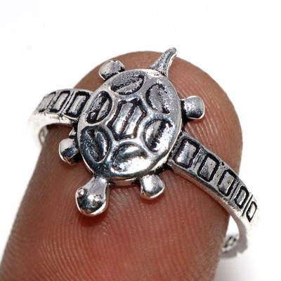 925 Silver Plated Gothic Tortoise Ring US 8 Unique Jewelry Most Beautiful GW