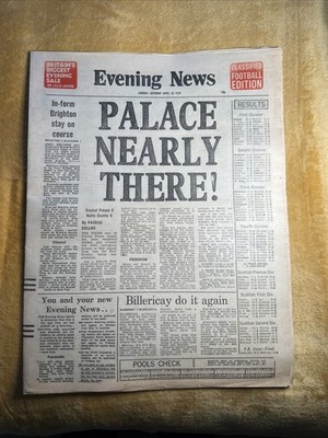 Crystal Palace Nearly There Football Edition News April 28 1979 Origin Newspaper