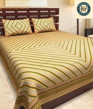 Attaartive Printed Home Decor Cotton Double Bed Sheet With 2 Pillow Cover 90x100