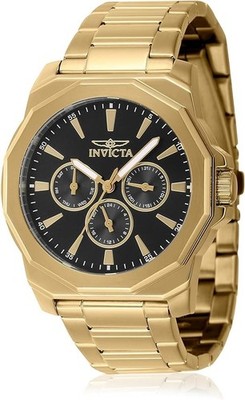 Invicta Reloj De Acero Inoxidable Bañado en Oro Para Hombre